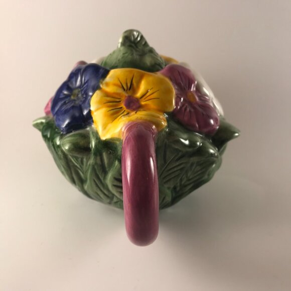 Hand Painted Floral Porcelain Decorative Teapot - Picture 5 of 7